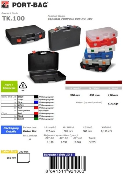 Portbag TK100 Çok Amaçlı El Aleti Çantası fırsatları