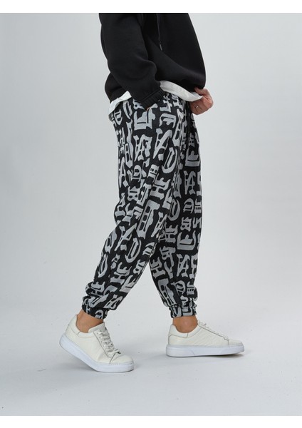 Grafiti Harf Desenli Erkek Pileli Yarım Şalvar COC2524 fırsatları