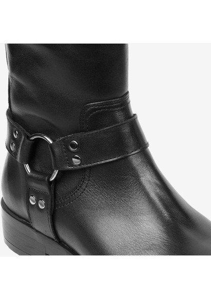 Kadın Siyah Hakiki Deri Topuklu Çizme 4K2TC59161