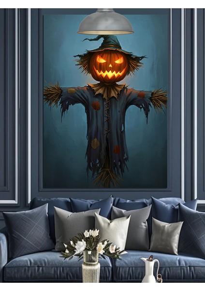 Cadılar Bayramı Korkuluk Figür Dekoratif Kanvas - Mdf Ahşap Tablo