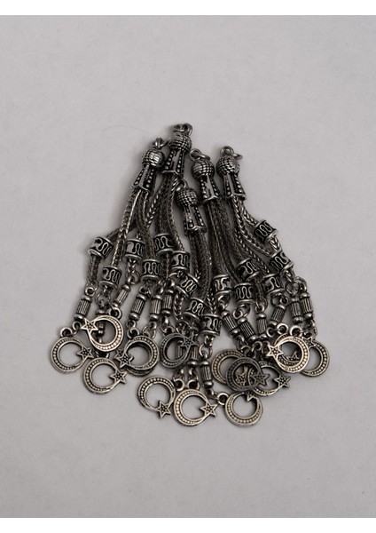 5 Adet Üçlü Ayyıldız Püskül Seti - Doğal Taş | Epoksi Tesbih ve Takı Yapımı Için Şık ve Dayanıklı modelleri