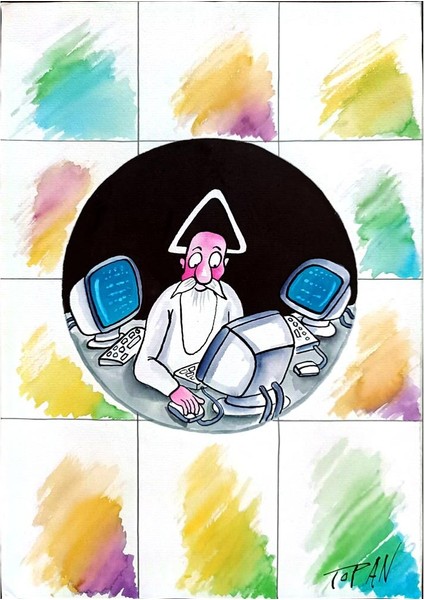 Cristian Topan 29X21CM Orijinal Karikatür Tablo modelleri