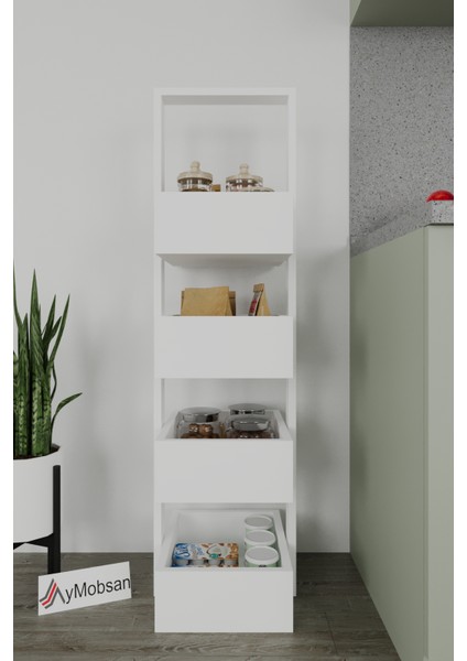 Multi 4 Katlı Mutfak Sepeti, Çok Amaçlı Mutfak Rafı, 4 Raflı, 120 cm