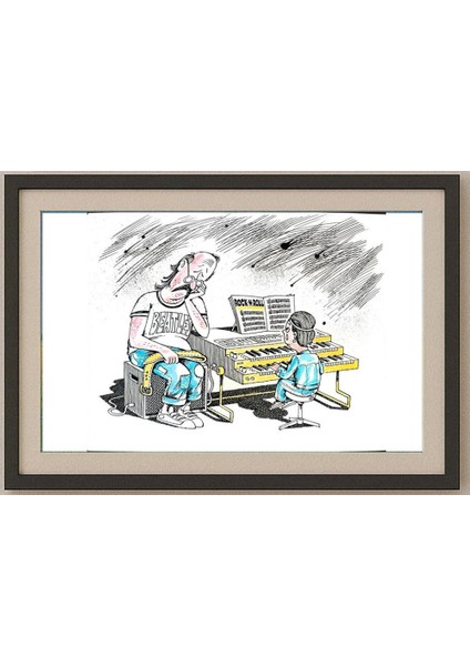 Vborevich Borovski Vladimir 29X21CM Orijinal Karikatür Tablo