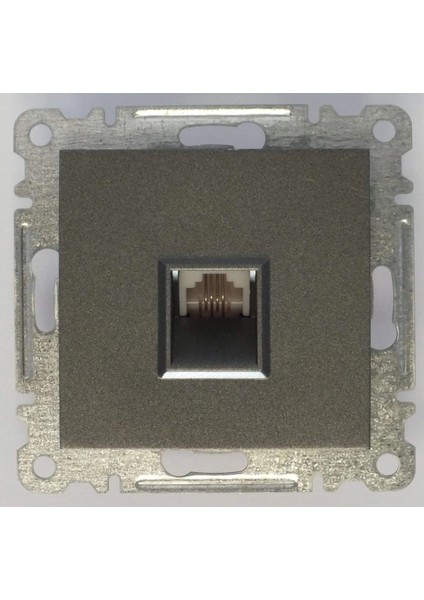 Füme Telefon Prizi Nümeris Çerçevesiz - Priz ve Anahtar Için Uyumlu Çerçeve