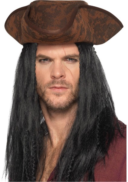 Siyah Saçlı Kaptan Korsan Şapkası modelleri