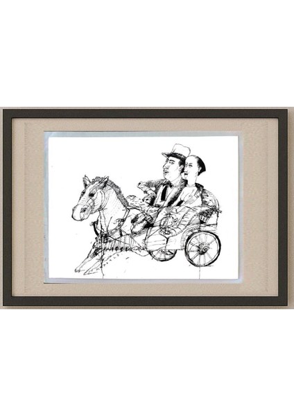 Unknown 20X15CM Orijinal Karikatür Tablo