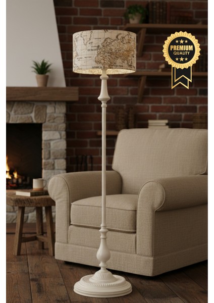 Dünya Desen Bej Metal Lambader