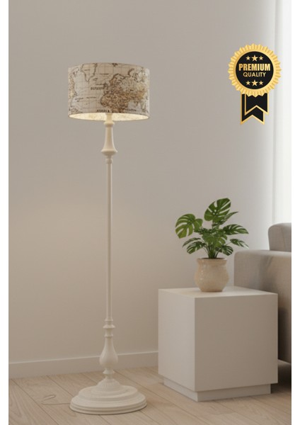 Dünya Desen Bej Metal Lambader