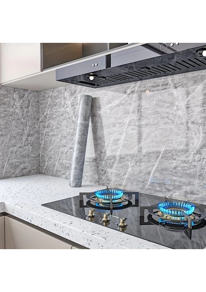 Mermer Desenli Mutfak Duvar Kağıdı Sticker - 5MX60CM Su Geçirmez, Yağa Dayanıklı, Yüksek Sıcaklığa Dayanıklı Tezgah, Dolap, Ocak Yenileme Folyosu T04 fiyatları