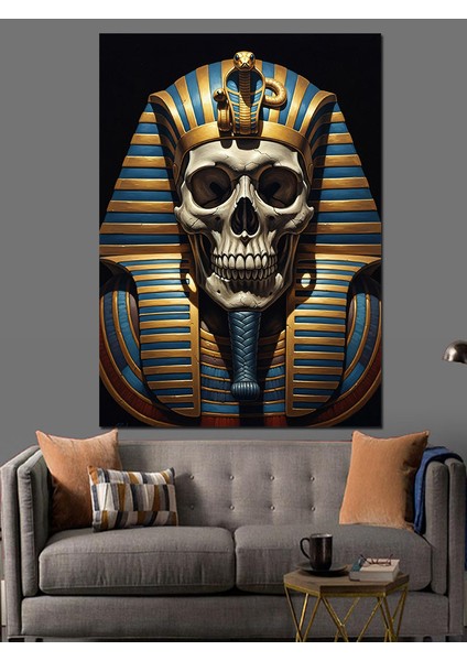 Mısır Firavunu Altın Kafatası Dekoratif Kanvas - Mdf Ahşap Tablo modelleri