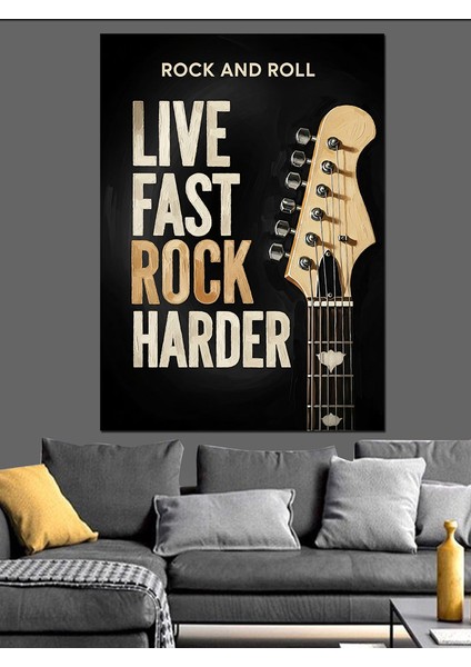 Rock And Roll Yaşa Sert Dekoratif Kanvas - Mdf Ahşap Tablo