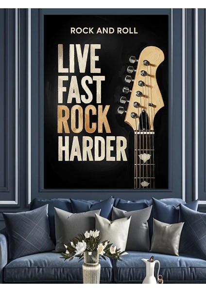 Rock And Roll Yaşa Sert Dekoratif Kanvas - Mdf Ahşap Tablo fiyatları