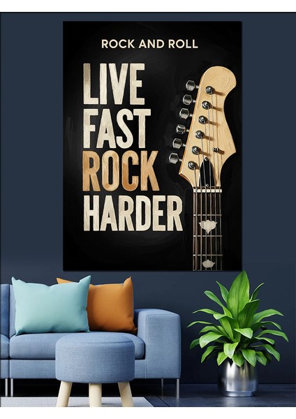 Rock And Roll Yaşa Sert Dekoratif Kanvas - Mdf Ahşap Tablo modelleri