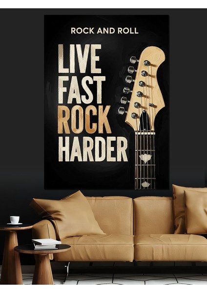 Rock And Roll Yaşa Sert Dekoratif Kanvas - Mdf Ahşap Tablo fırsatları