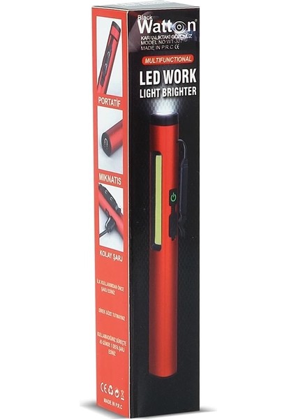 Şarjlı Mıknatıslı Çalışma Lambası Cep Feneri WT-307-S modelleri