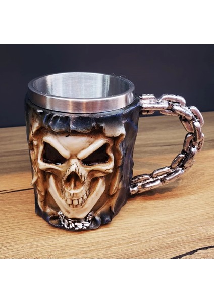 3D Tasarımlı Kurukafa Kupa Bardak