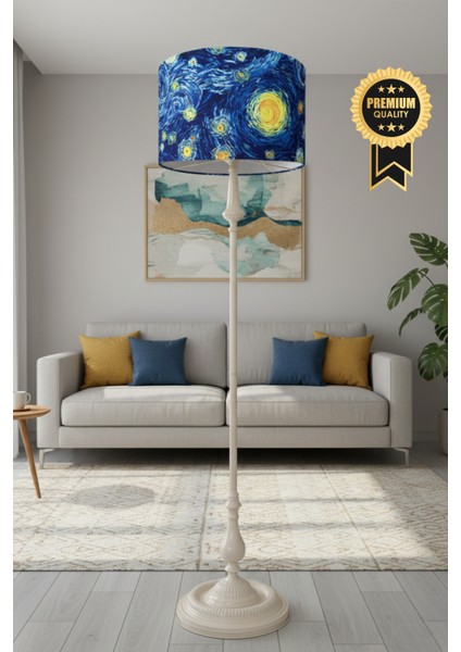 Gece Yıldızı Van Goh Bej Metal Lambader