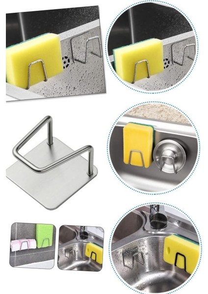 Paslanmaz Çelik Mutfak Lavabo Drenaj Rafı Sudayanıklı Sünger Sabun Için Kendinden Yapışkanlı modelleri