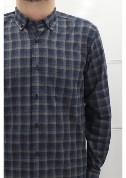 Fistan Store Erkek Ekose Klasik Kesim Rahat Kalıp Tek Cepli Kışlık Kaşmir Gömlek fiyatları