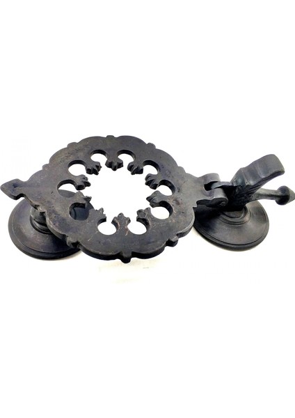 Buğz Antika Tarz Dekoratif Pirinç Osmanlı Kapı Tokmağı, Taktak - 265X75MM, Oksit