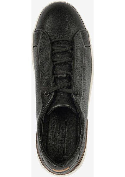 Erkek Siyah Hakiki Deri Sneaker Ayakkabı 4K1SA17420
