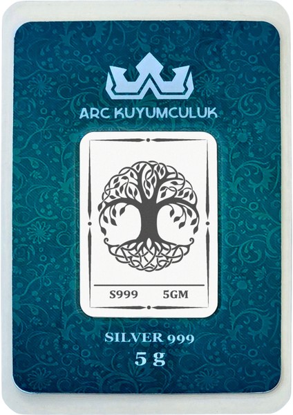 Doğanın ve Yaşamın Enerjisini Taşıyan Hayat Ağacı Temalı Hediyelik 5 Gram 999 Ayar Gümüş Külçesi-692
