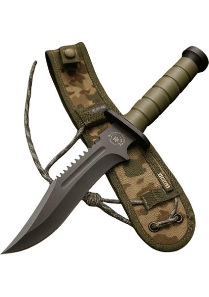 Haki Polimer Saplı Isme Özel Yazılı CK75 / ST60 Kalite Paslanmaz Çelik Outdoor Bıçak