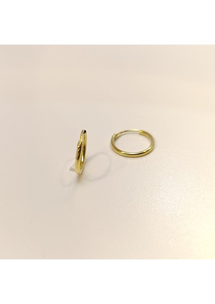 15.5mm Klasik Halka Küpe 14 Ayar Altın Hd Videolu modelleri