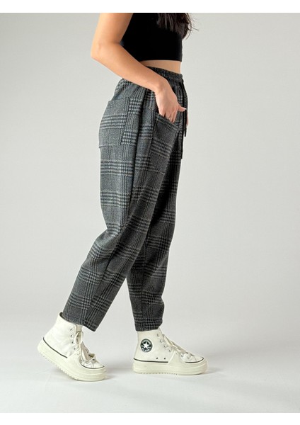 Ön Cep Detaylı Ekose Kadın Pantolon COC1010 modelleri