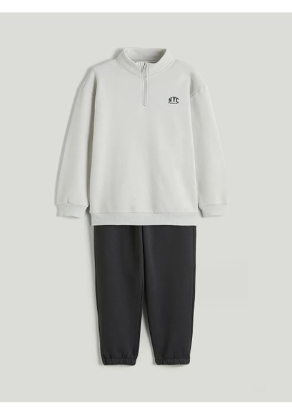 Lcw Kids Bej Baskılı Erkek Çocuk Sweatshirt ve Eşofman Altı