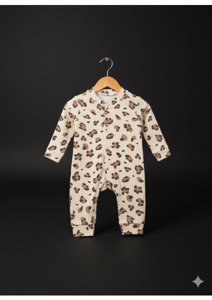 Sevimli Leopar Desenli Ribanalı Kız Bebek Tulumu Rahat ve Şık Bebek Giyimi Pamuklu Bebek Tulumu modelleri