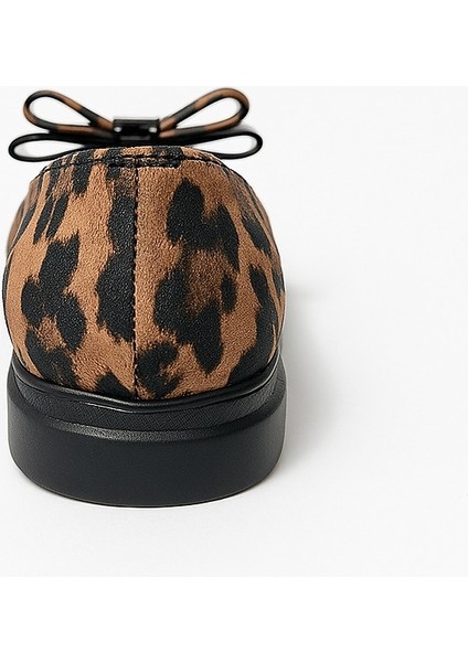 Leopar Fiyonklu Hakiki Deri Ortopedik Termo Kaymaz Taban Kız Çocuk Babet Ayakkabı fırsatları