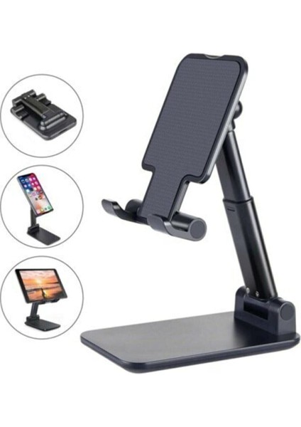 Masa Üstü Telefon Standı Masa Üstü Tablet Standı Kademeli Yükseklik Ayarlı Siyah Akrobat Gri Belirti