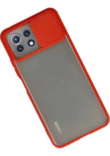 Xiaomi Mi 11 Lite Kılıf Palm Buzlu Kamera Sürgülü Silikon - Kırmızı (K95) fiyatları