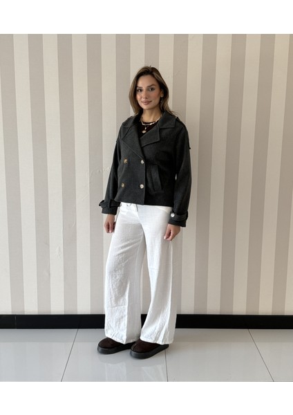 Isa Oversize Kaşe Kruvaze Kaban Ceket Kadın Mont fiyatları