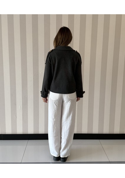 Isa Oversize Kaşe Kruvaze Kaban Ceket Kadın Mont indirimleri