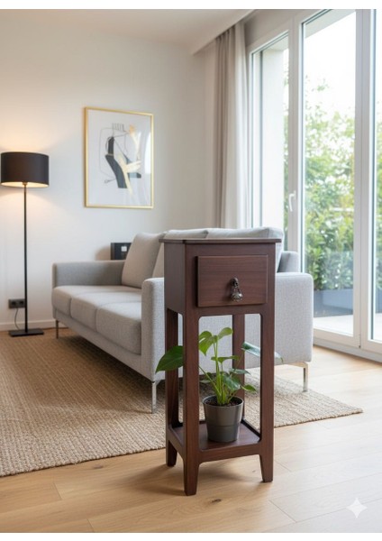 Ahşap Desenli Büyük Komodin