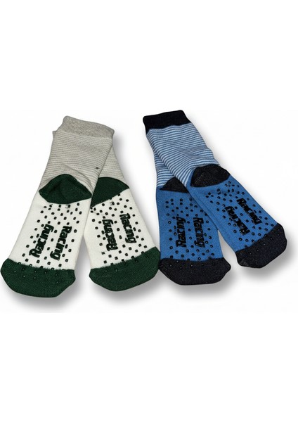 2'li Kaydırmaz Tabanlı Pamuklu Bebek Çorabı Seti - Araba Desenli Bebek Giyim Havlu Kalın Çocuk Çorap fırsatları