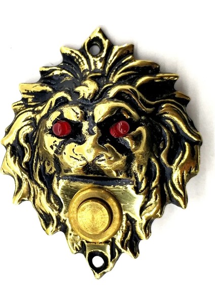 Buğz Antika Tarz Dekoratif Pirinç Kapı Zili - 100X78 Mm, Antik, LED Işıklı