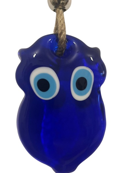 Baykuş Figürlü Cam Nazar Boncuğu – El Yapımı - Hediyelik Süs - Dekoratif modelleri