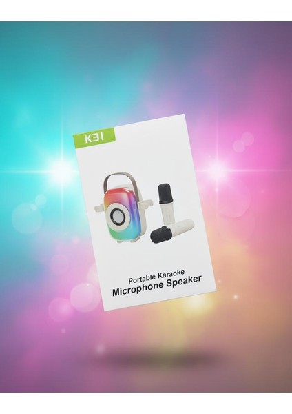 Taşınabilir Rgb Işılı Mikrofonlu Karaoke Bluetooth Hoparlör