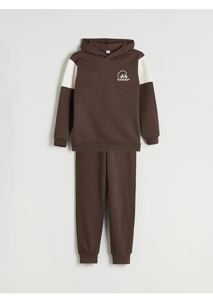 Lcw Kids Kahverengi Kapüşonlu Erkek Çocuk Eşofman Takım