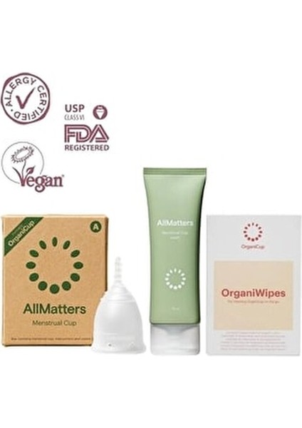 Regl Kabı A Modeli Temizleme Jeli ve Mendil Paketi 1 Adet Medikal Silikon