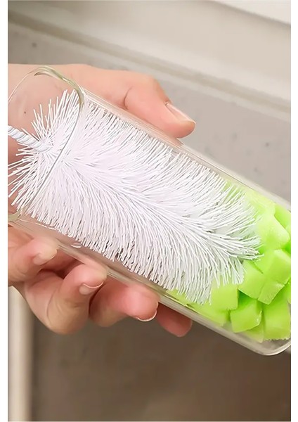 Uzun Saplı Temizlik Fırçası, Sünger Bardak Fırçası, Su Bardağı Yıkama ,süt Şişesi Temizleme Fırçası,