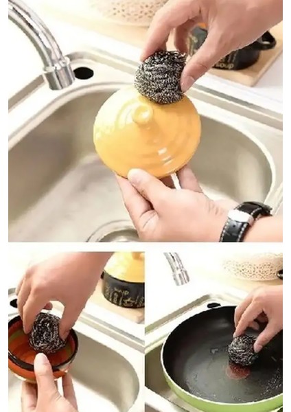 8 Adet Bulaşık Teli Ovma Teli Ekonomik Toptel Sürtme Teli