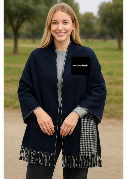 Yünlü Şal – Çift Taraflı Ekose Desenli Kalın Kışlık Şal