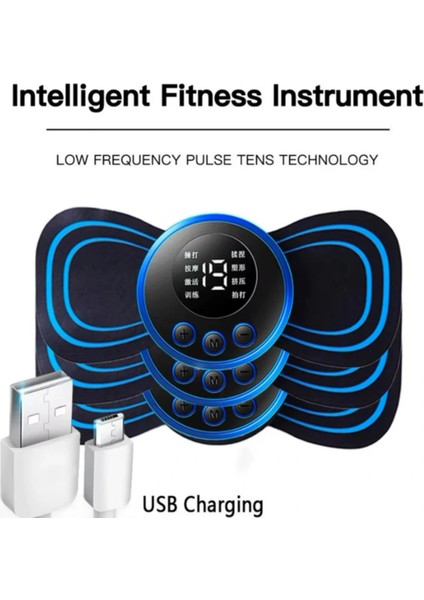 Kelebek Masaj Aleti Bel Sırt Bacak Kol Titreşimli Masaj Pedi Şarjlı 8 Modlu Vücut Tens Cihazı indirimleri