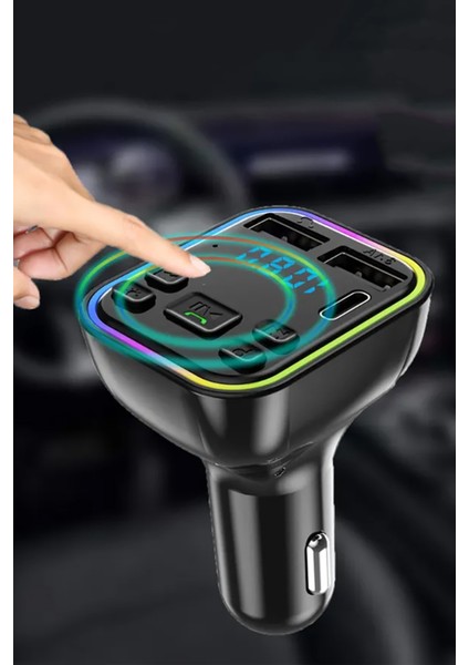 Siyah Fm Verici Araba Için Bluetooth Uyumlu Araç Adaptörü Çift USB Şarj Cihazı Mp3 Çalar Desteği fiyatları