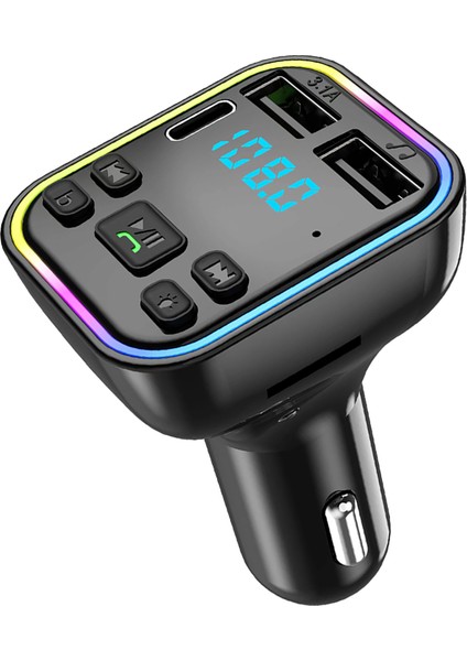 Siyah Fm Verici Araba Için Bluetooth Uyumlu Araç Adaptörü Çift USB Şarj Cihazı Mp3 Çalar Desteği modelleri